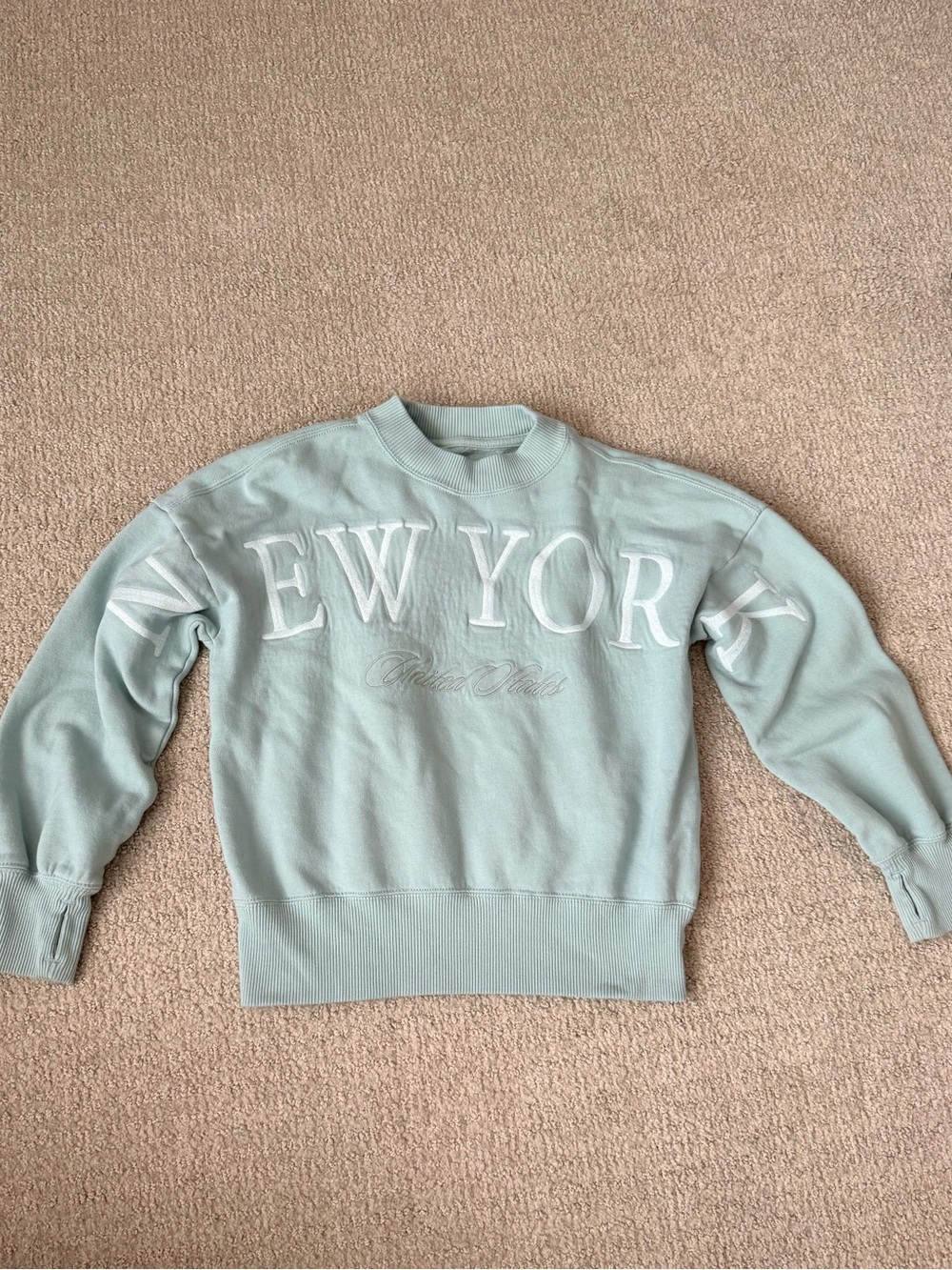 abercrombie kids Mint Green "NEW YORK" Pullover Sweatshirt